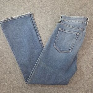 FRAME Le Crop Mini Boot Jeans Womens 31 Blue High Rise Raw Hem Made USA